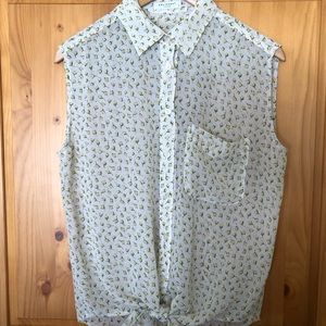 Equipment Silk chiffon tie front sleeveless blouse
